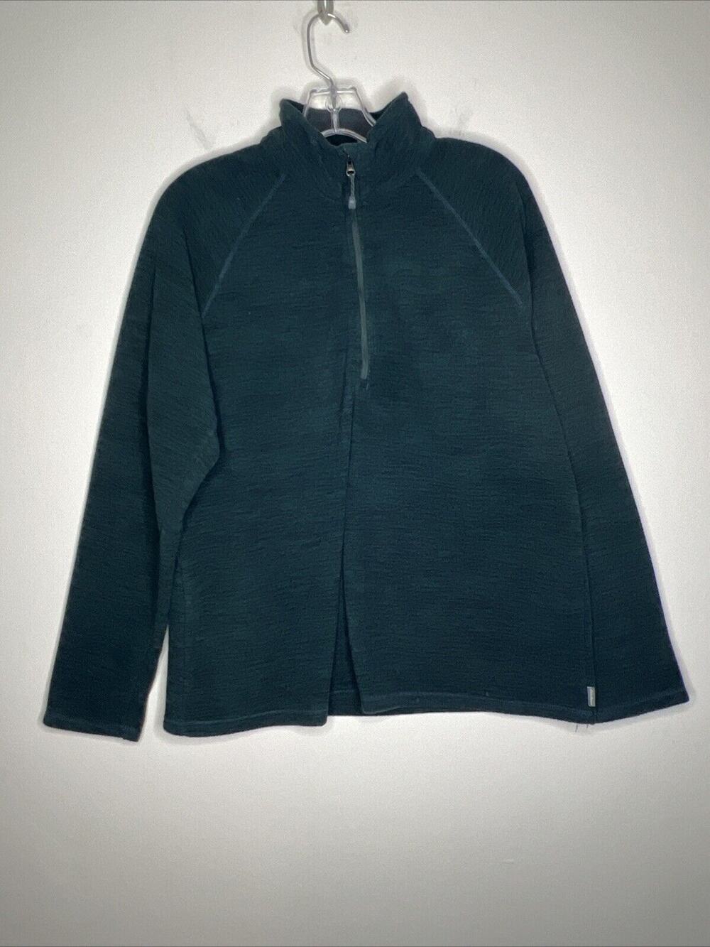 Eddie Bauer Women’s Fleece Jacket Size Large Green 1/2 Zip Outdoor Gorpcore